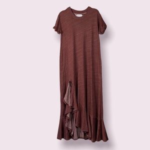 Free People Beach Marled ruffle maxi dress